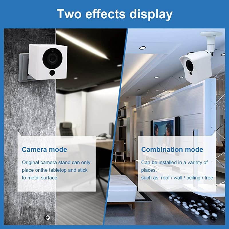 Cam Wall Mount Bracket,Full Protective Weather Proof 360 Degree Adjustable Outdoor Indoor Mount and Cover Case for Cam 1080p HD Camera (White 3 Pack)