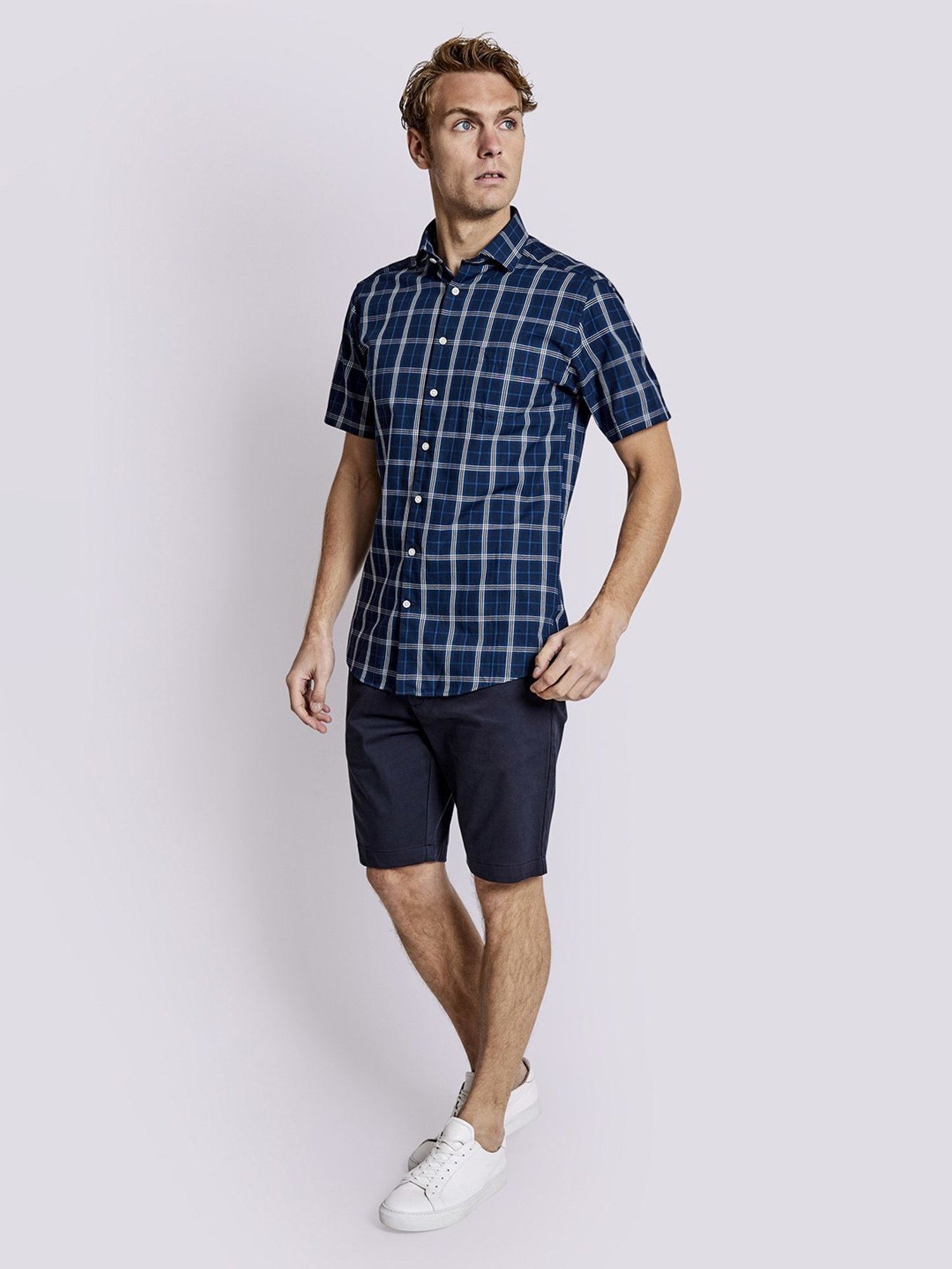 Bruun & Stengade Blue Regular Fit Checks Shirt