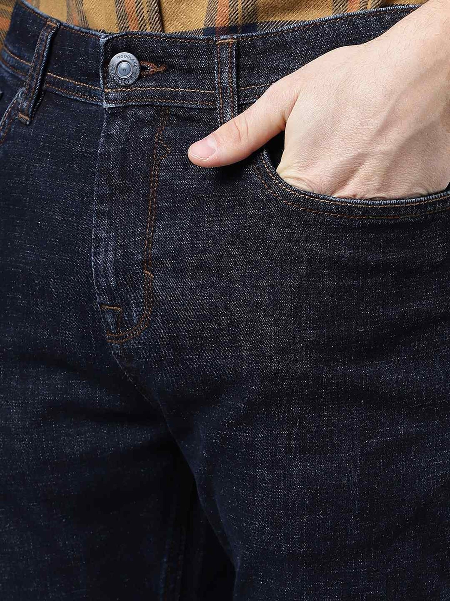 Woodland Purple Cotton Regular Fit Jeans