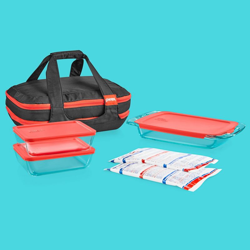 Pyrex Portable 9pc Double Decker Glass Bakeware Set