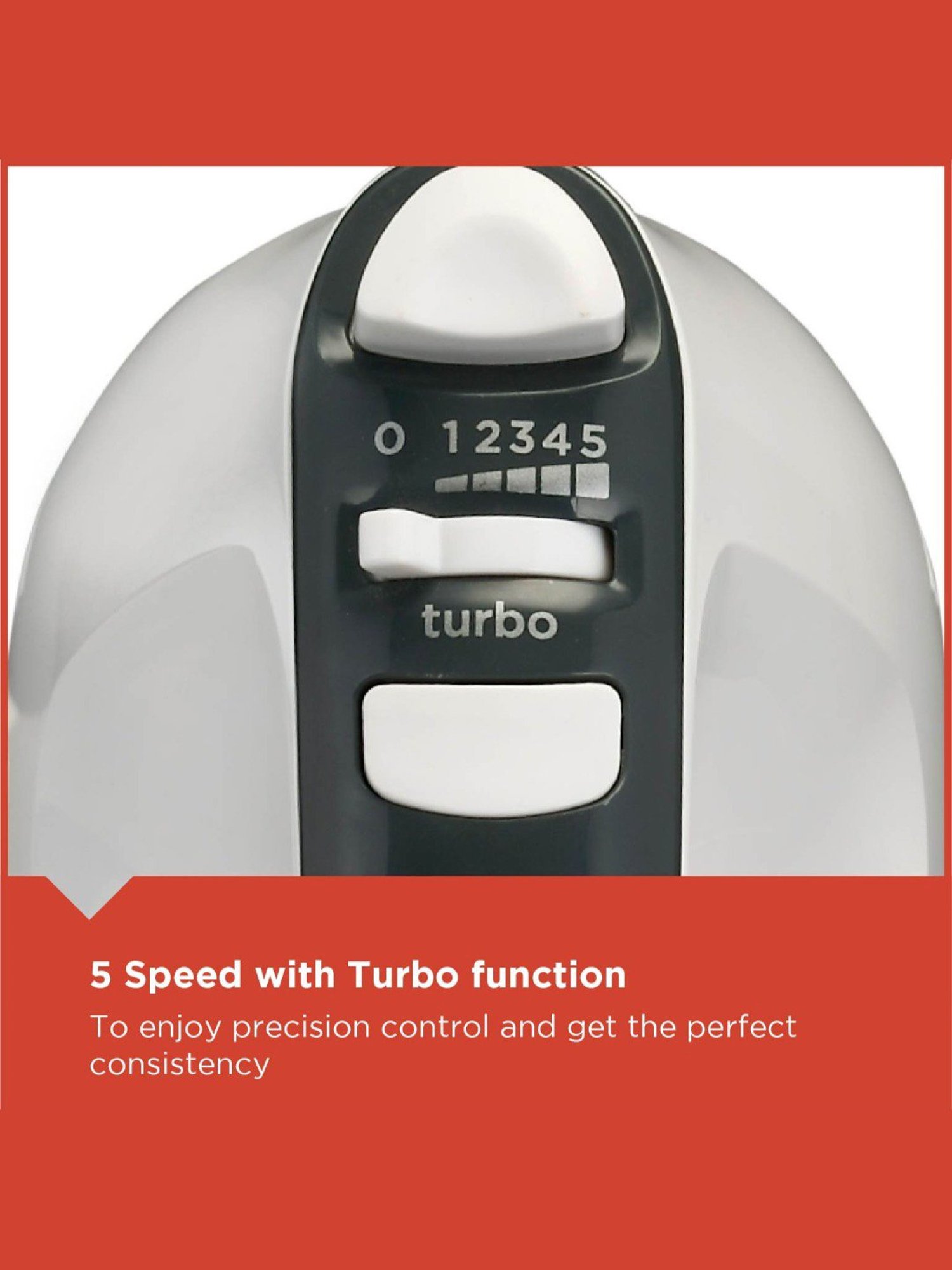 BLACK+DECKER M350 Hand Blender 300W with 5 Speed Turbo function (White & Grey)