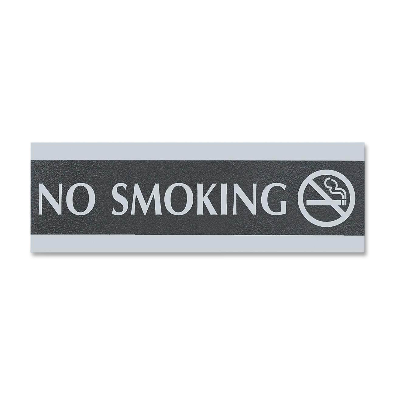 Headline Sign 4757 Century Series Office Sign- "No Smoking"- 9 x 1/2 x 3- Black/Silver