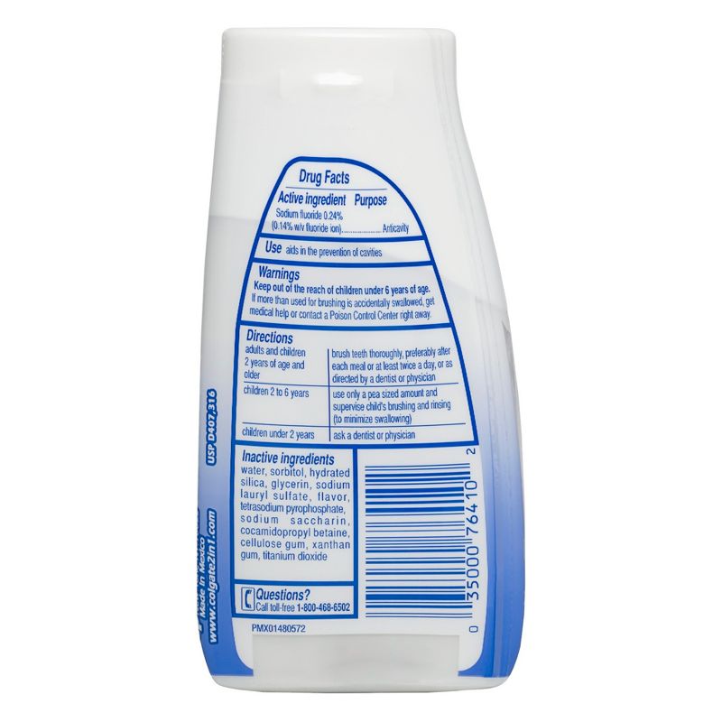 Colgate 2-in-1 Whitening Toothpaste Gel and Mouthwash - 4.6oz