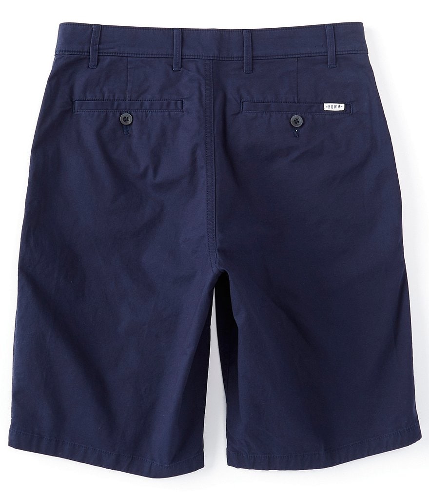 Rowm 10#double; Inseam Flat-Front Stretch Chino Shorts