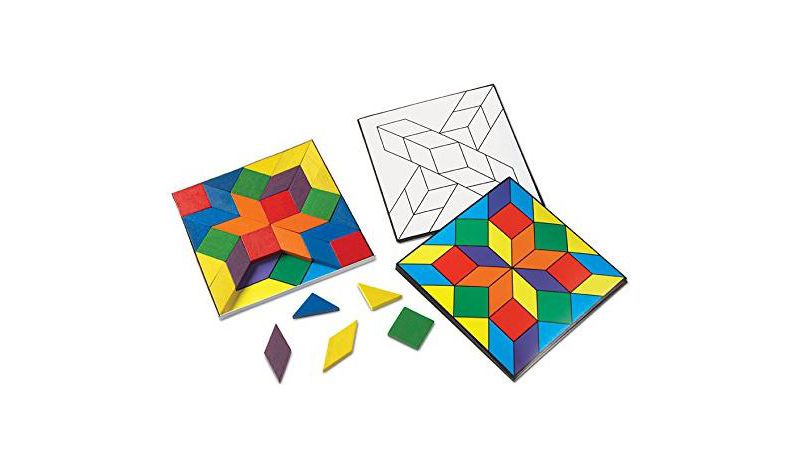 Learning Resources Parquetry Blocks & 20 Pattern Cards, Ages 4+