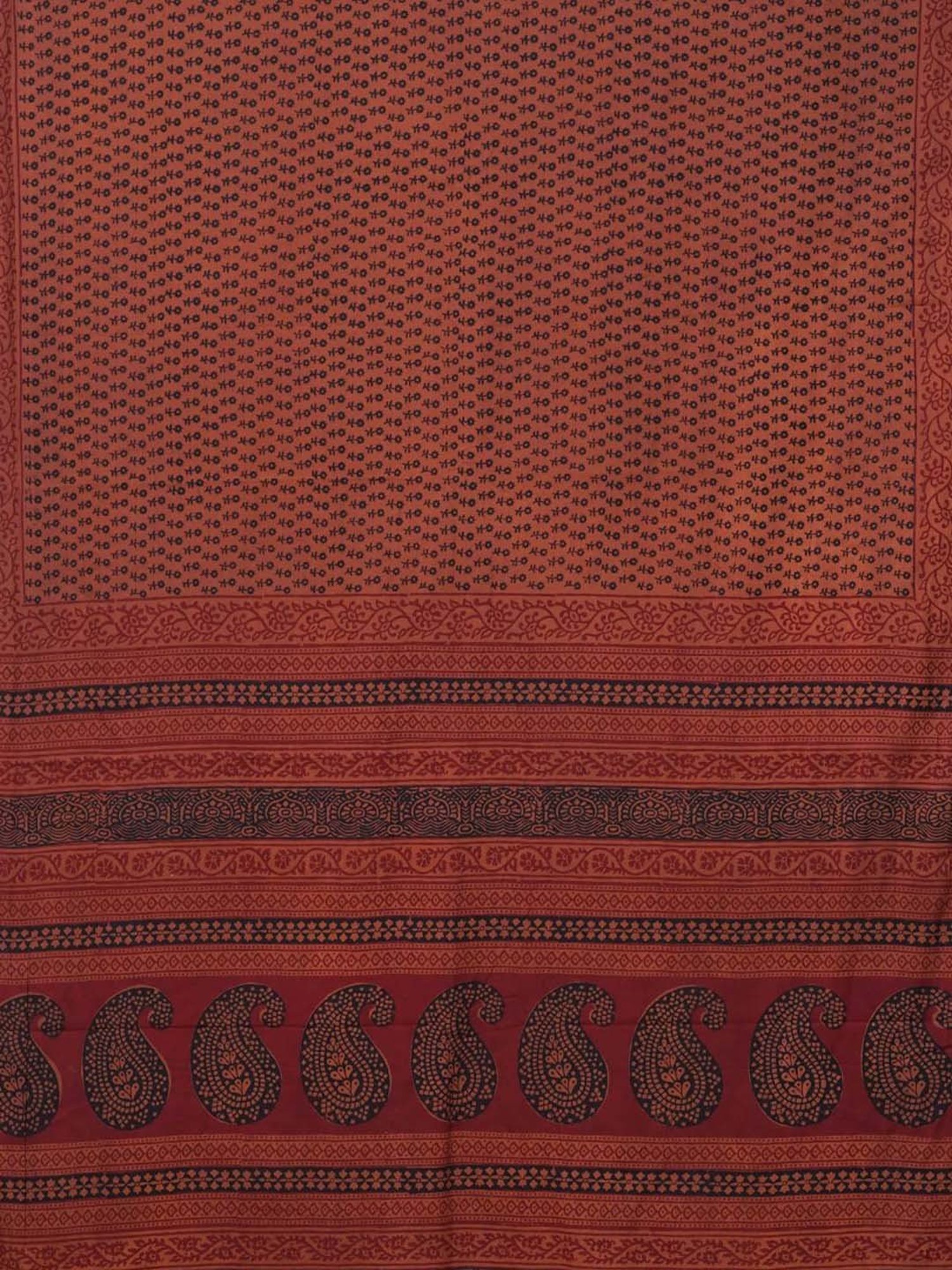Unnati Silks Brown Cotton Printed Saree With Unstitched Blouse