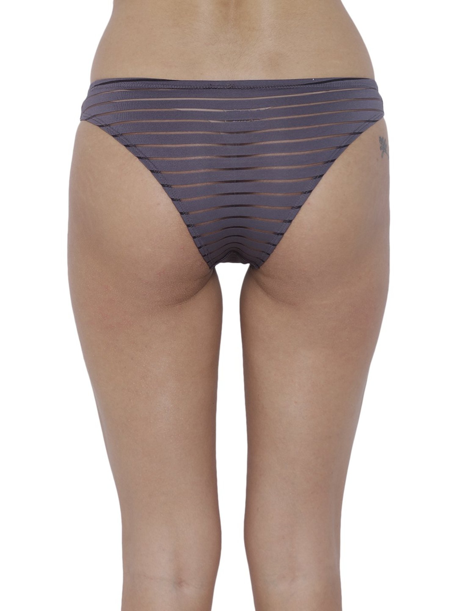 BASIICS by La Intimo Multicolor Striped Bikini Panty ( Pack Of 2 )