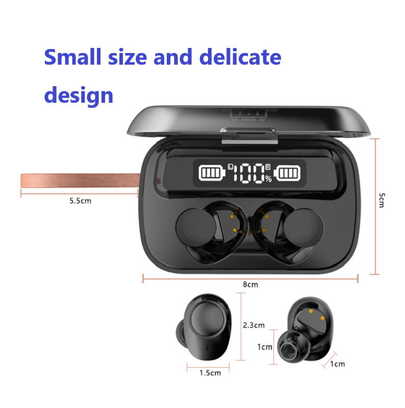 Bluetooth5.1 ture wireless earbuds TWS Deep Bass Earphone, 100H Playtime with LED charging case,IPX7 Waterproof Headset,Touch control & Built-in Mic for Run/Workout/Gym, with Clock alarm/flashlight