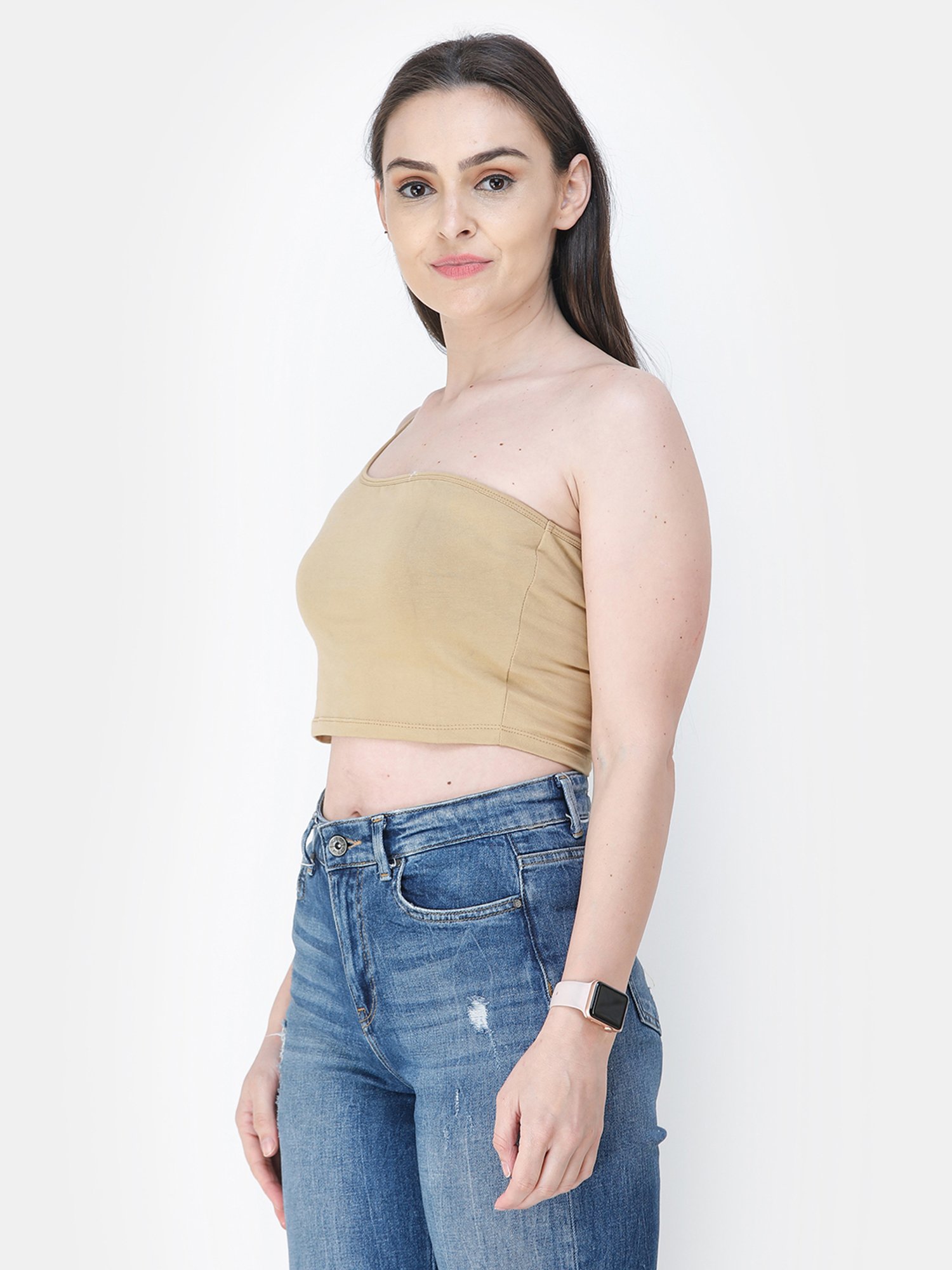 Cation Beige Crop Top