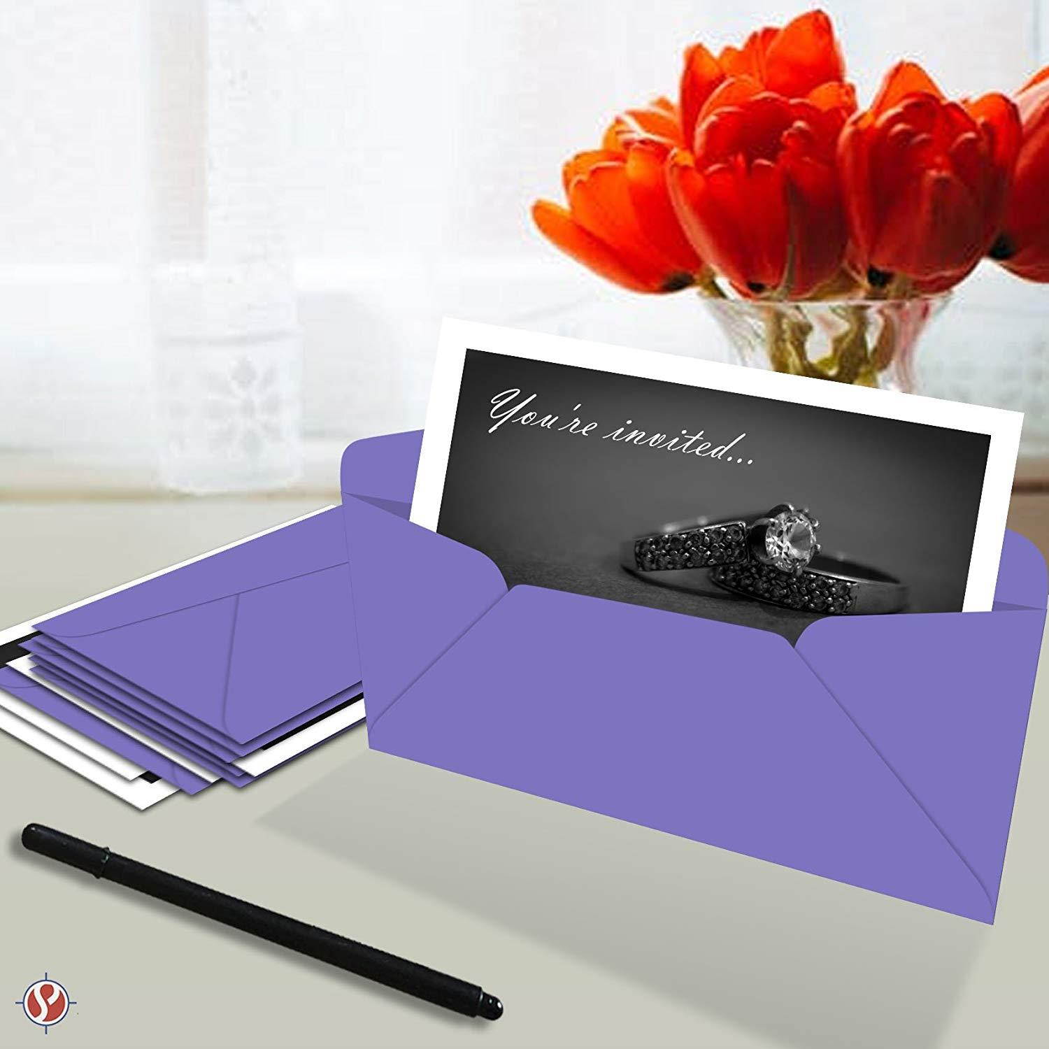 #10 Business Color Mailing Envelopes | 4 1/8 X 9 .5 inches | 24lb Bond Bright Color Paper (90 gsm) | 50 Envelopes Per Pack | Venus Violet