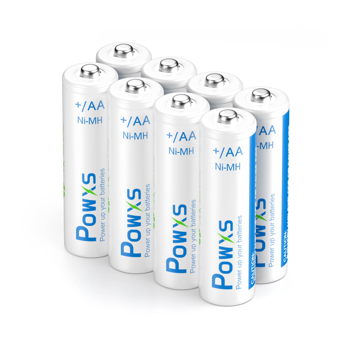 POWXS 4 Pack Rechargeable AA Batteries 2000mAh 1.2V Stardard Double AA Size for Cameras Flashlight Toys