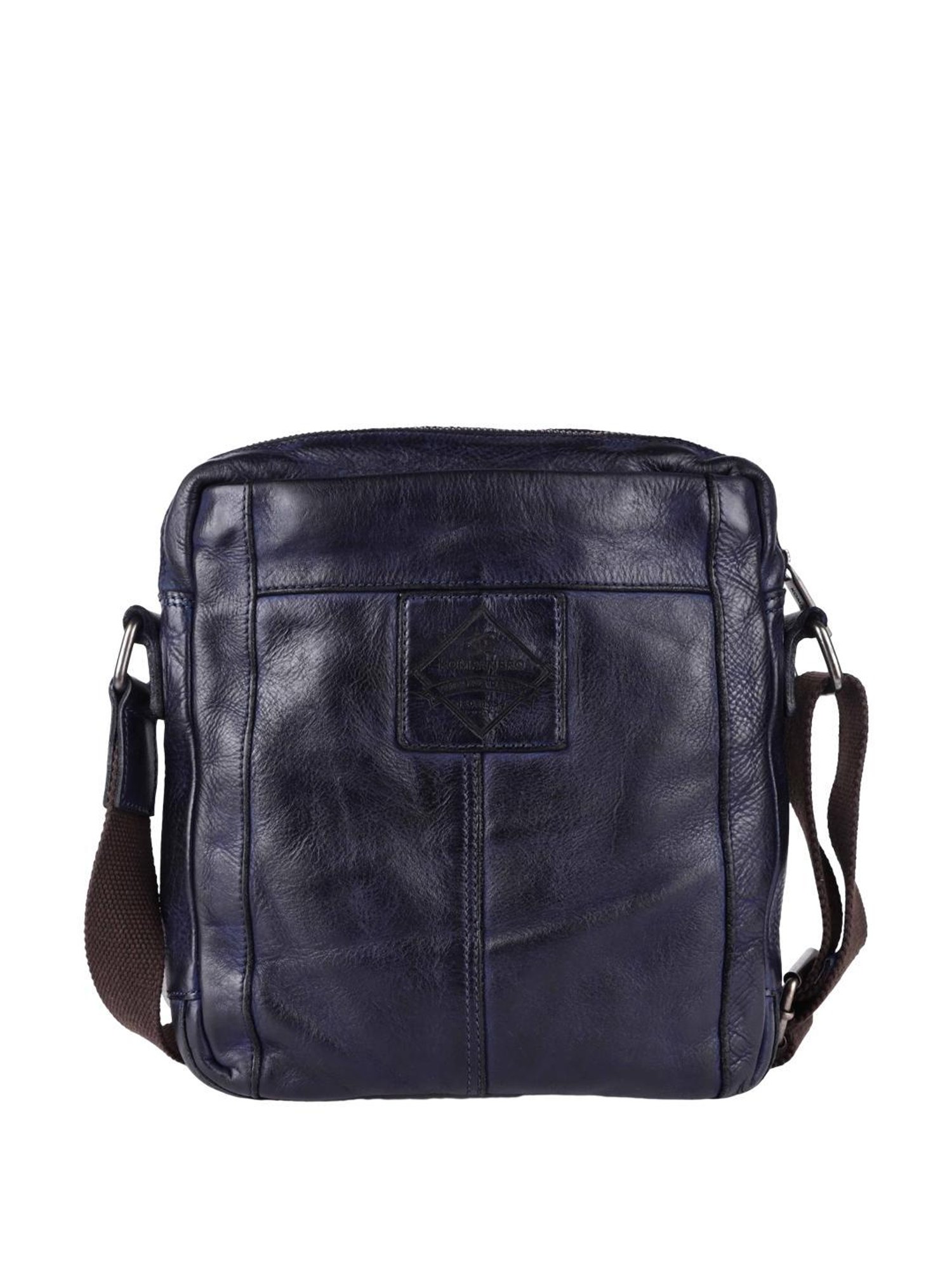 KOMPANERO Aaron Blue Solid Cross Body Bag