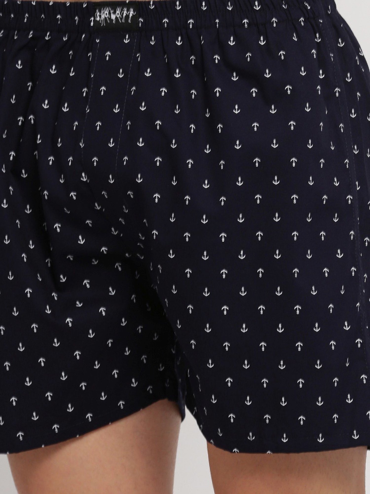 SHOWOFF Navy Blue Slim Fit Printed Boxers