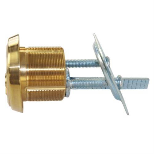 US-1 Lock (Like Mul-T-Lock) H1180315 Solid Rim/Mortise 1-1/8" Cylinder Combo (Interchangeable) Polished Brass US3 Finish With High Security 015 Keyway