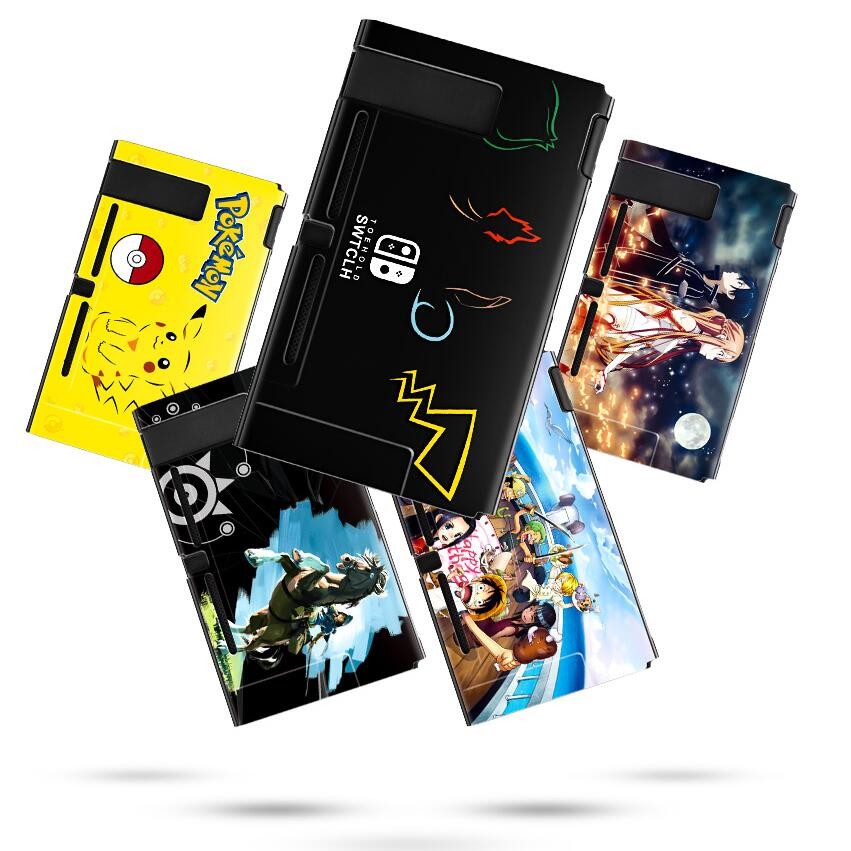 SA Elegant Dockable Protective Dockable Case for Nintendo Switch - Handheld Grip Protector Cover - Include Thumb Grip Caps(yellow  Pikachu )