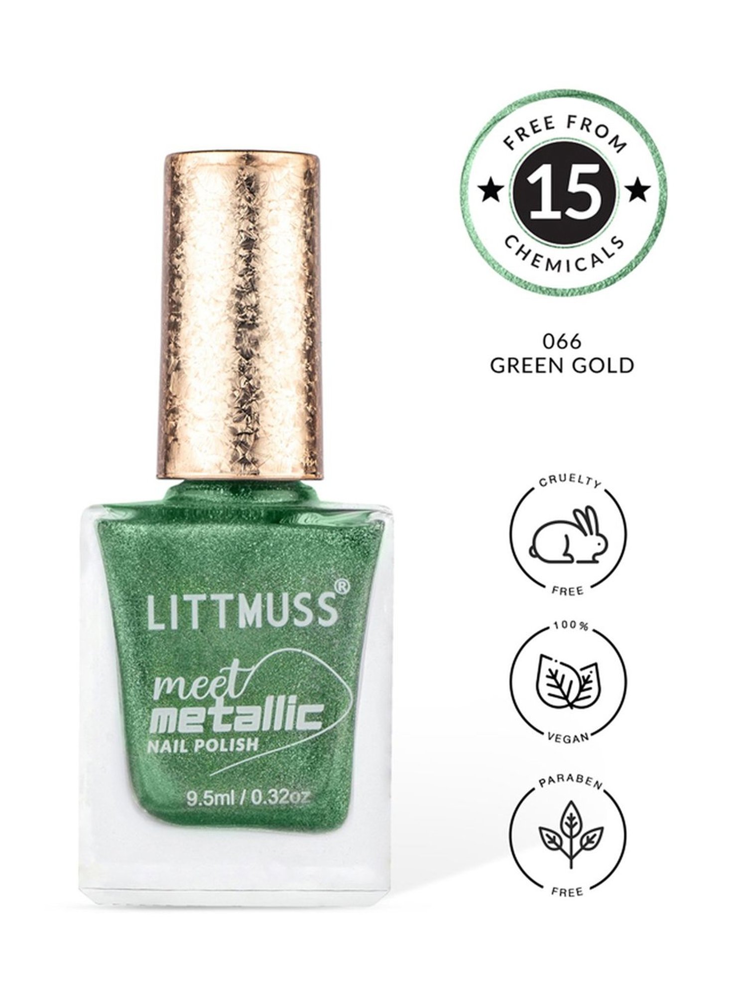 Littmuss Meet Metallic Nail Polish Green Gold 066 - 9.5 ml