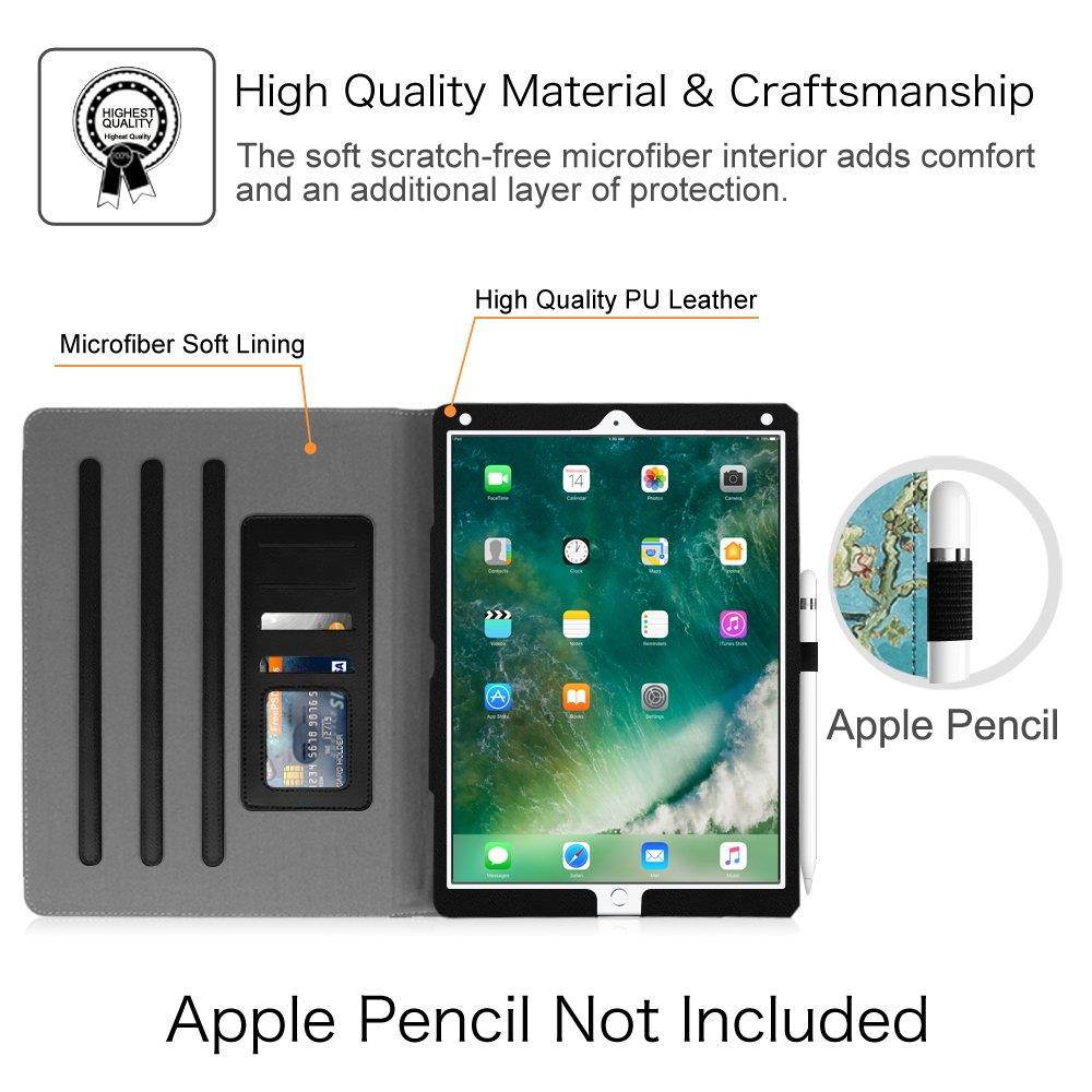 Fintie iPad Pro 12.9 Case - [Corner Protection] Multi-Angle Viewing Folio Stand Cover w/Pocket, Auto Wake/Sleep Feature for Apple iPad Pro 12.9 1st Gen 2015 / iPad Pro 12.9 2nd Gen 2017, Blossom