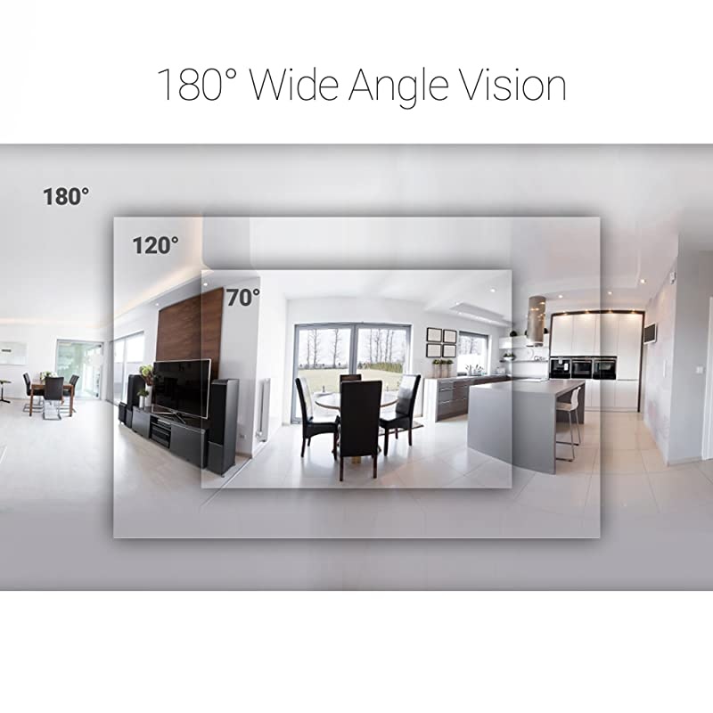 Sight 180 Full HD 1080p Wireless Security Camera System Two Way Audio 180 Degree Viewing Angle, Works with Alexa