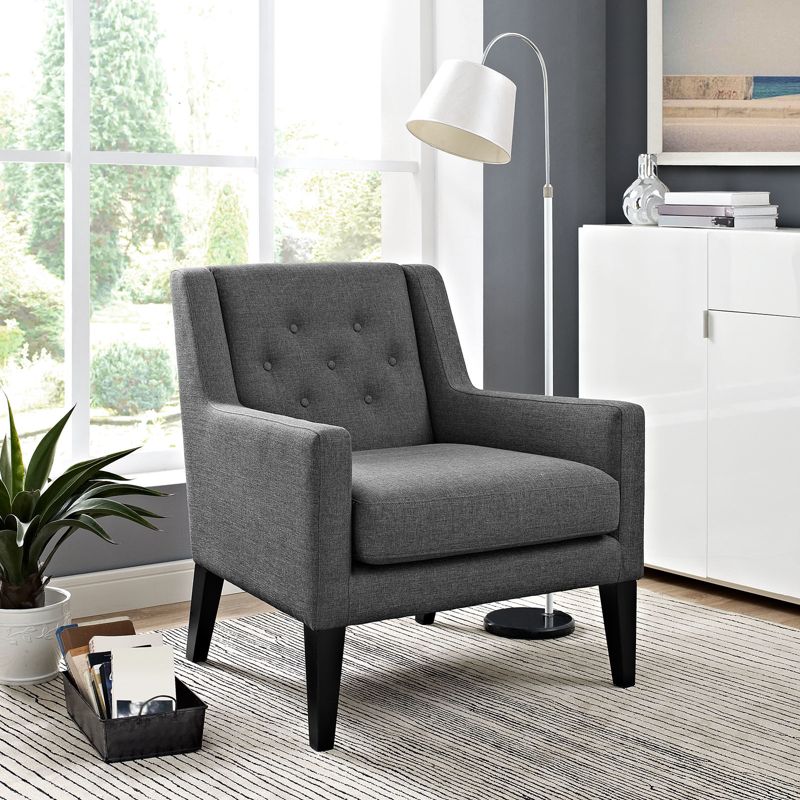 Earnest Upholstered Fabric Armchair Gray - Modway