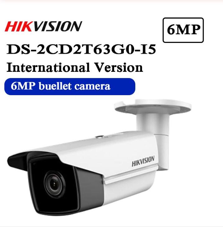 Hikvision DS-2CD2T63G0-I5 PoE IP Camera 6MP 2.8mm Fixed Lens Super HD Outdoor Security Surveillance Bullet IP Camera with 164ft Night Vision, Remote Viewing, Motion Detection, IP67 Waterproof