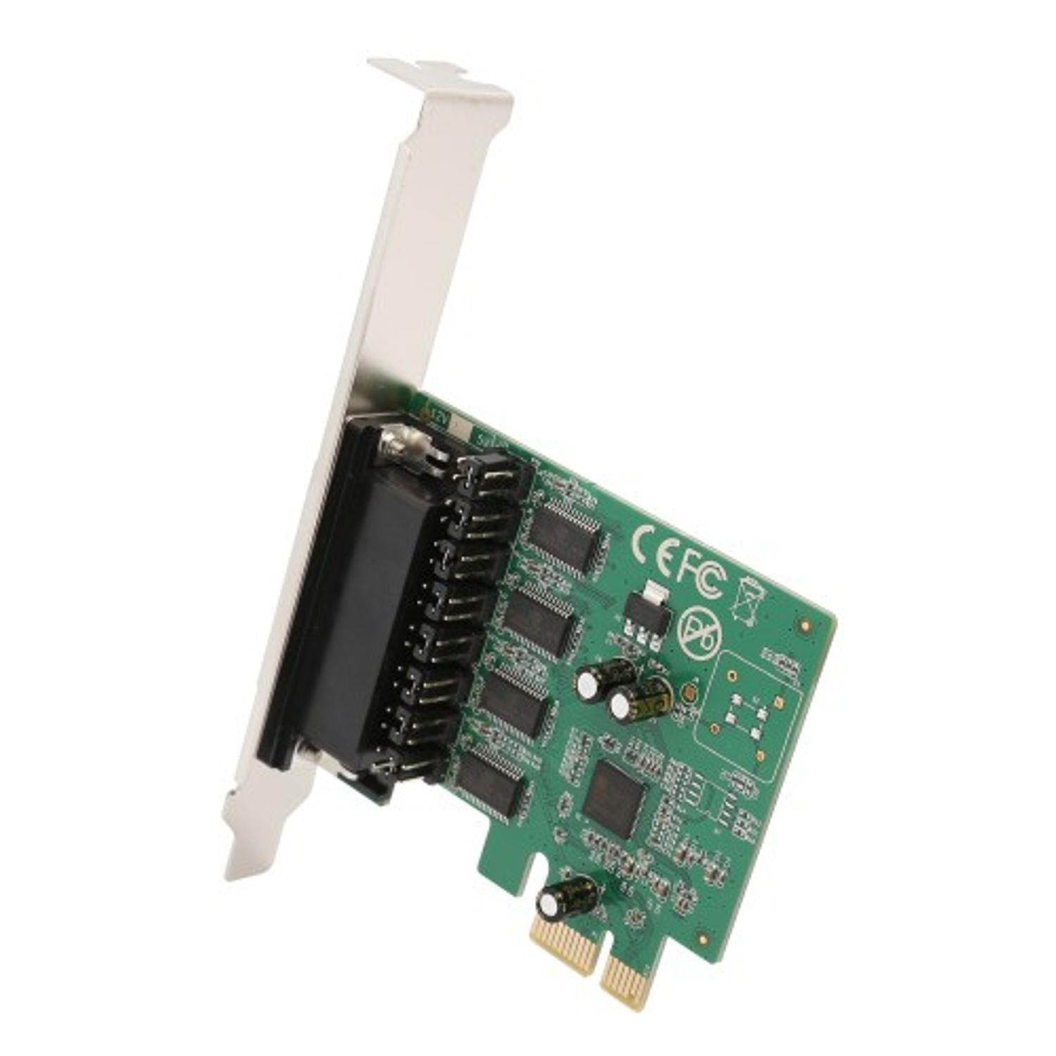 IO Crest SI-PEX15056 4 Port DB9 Serial RS-232 Card PCI-Express x1 with Fan-Out Cable Asix99100 Chipset