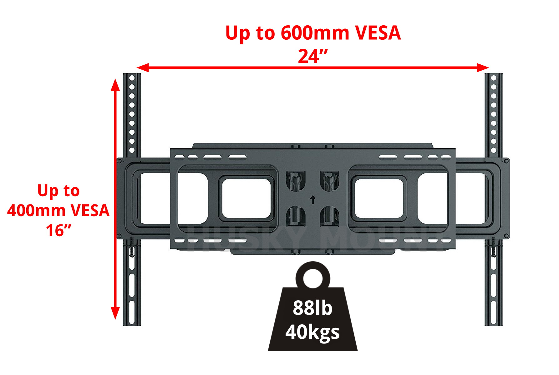 Husky Mount Heavy Duty Full Motion TV Wall Mount Bracket Fits 32" - 70" LED LCD Flat Screen