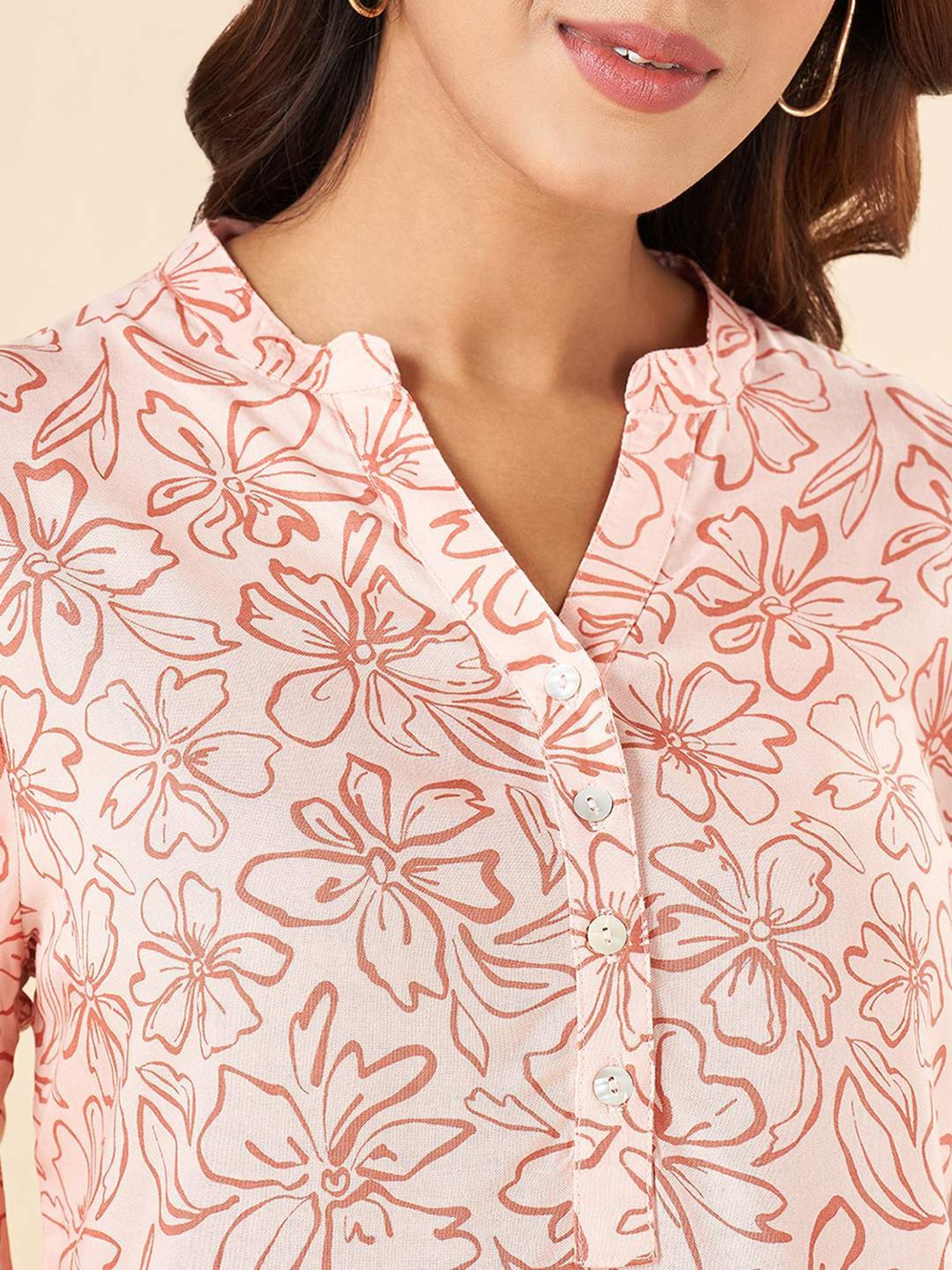 Akkriti by Pantaloons Peach Printed Tunic