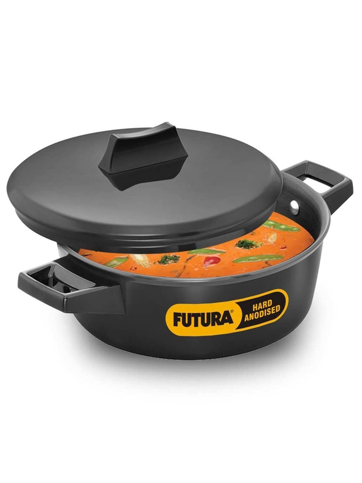 Hawkins Black Aluminium Futura Hard Anodised Saucepan And Lid (Iacb20) (2 L)