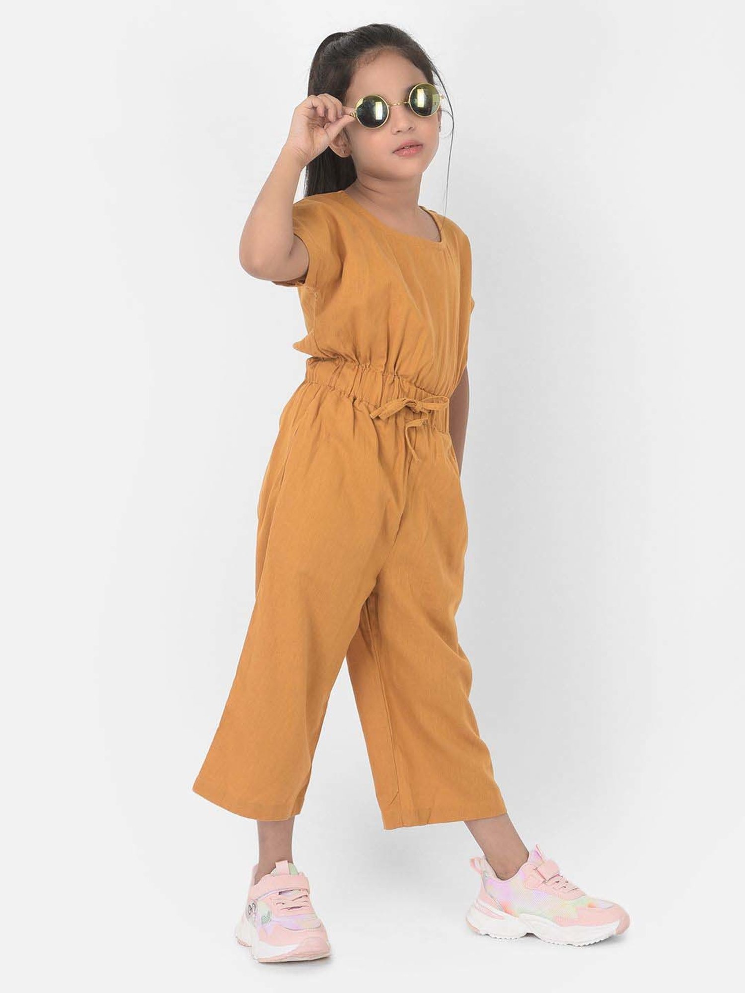Crimsoune Club Kids Mustard Regular Fit Jumpsuit