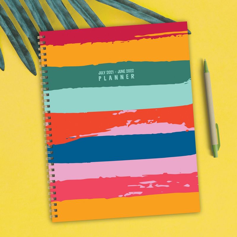 2021-22 Academic Planner 8.5" x 11" Painterly Stripes Daily/Weekly/Monthly - The Time Factory