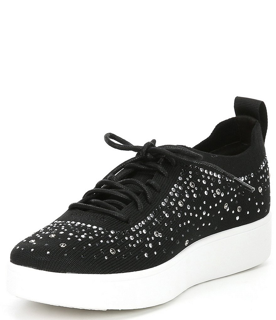 FitFlop Rally Ombre Crystal Embellished Lace-Up Sneakers
