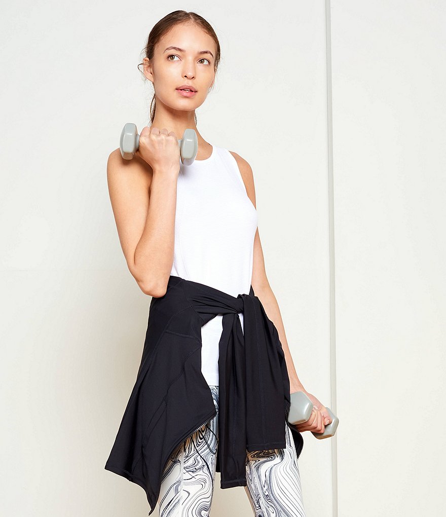 IBKUL Kimmy Print Long Sleeve Mock Neck Active Top