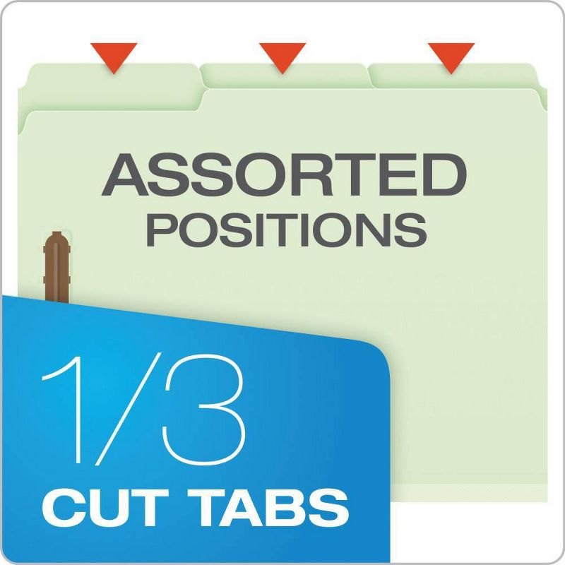 Pendaflex Pressboard Classification Folders, 2 Fasteners, 25 ct - Green