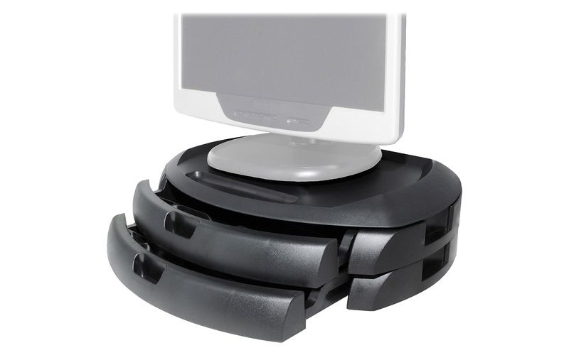 Kantek LCD Monitor Stand with Drawers - Flat Panel Display Type Supported13" Width - Black