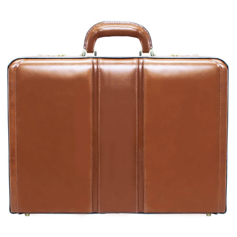 McKlein Coughlin Leather 4.5" Expandable Attache Briefcase - Brown