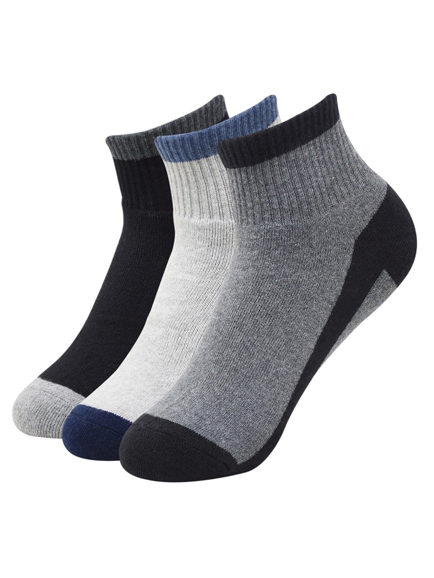 BALENZIA Cushioned Multicolor High Ankle Sports/Gym Socks - Pack of 3