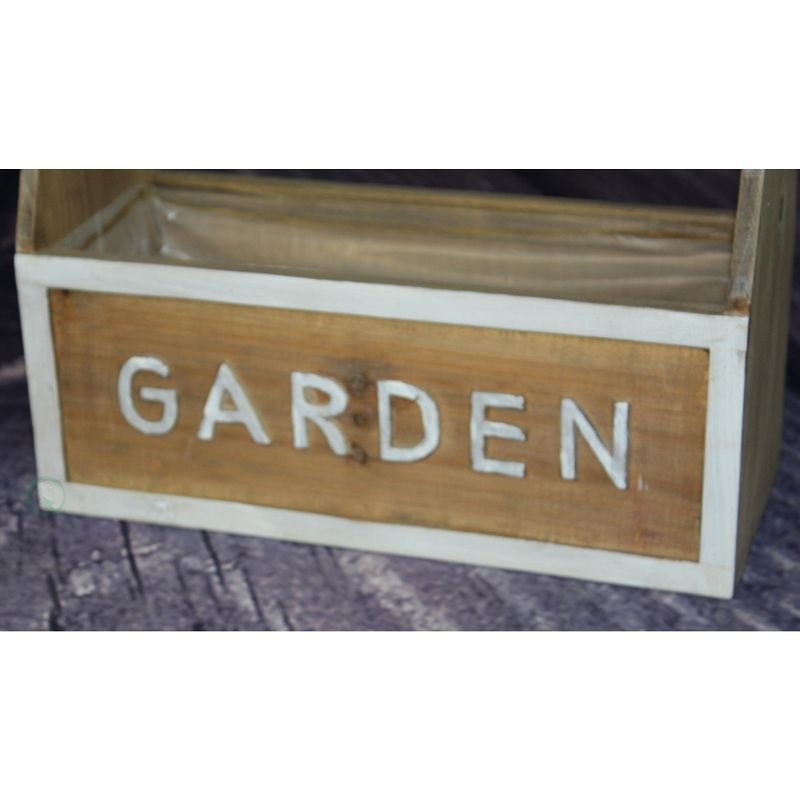 Gardenised Distressed Wood Garden Carry Planter