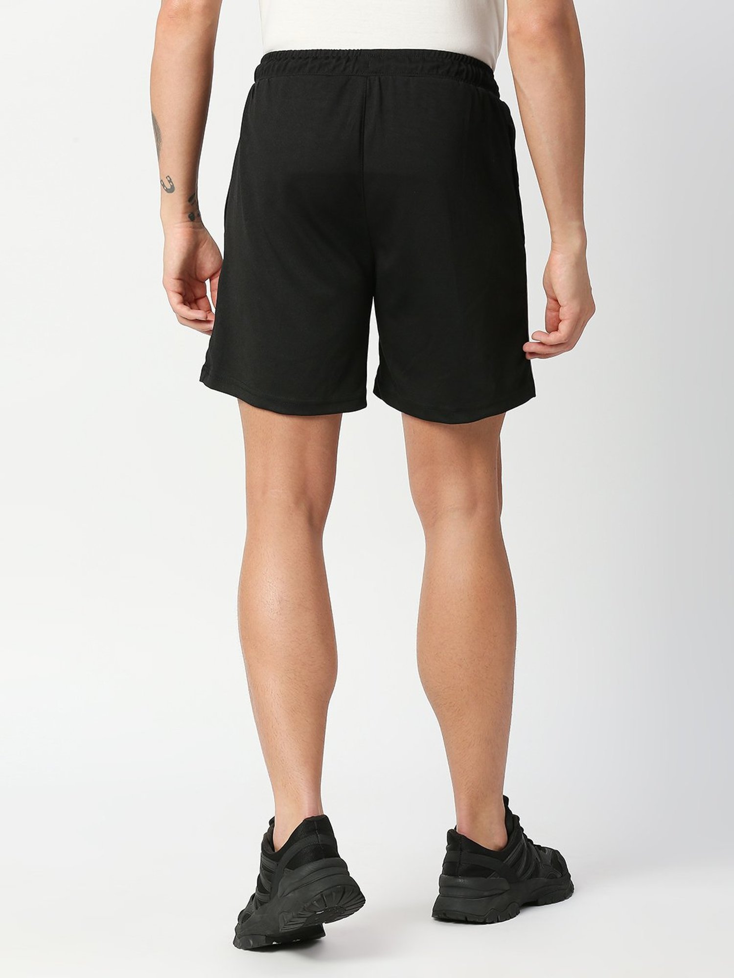 Fitz Black Slim Fit Striped Shorts