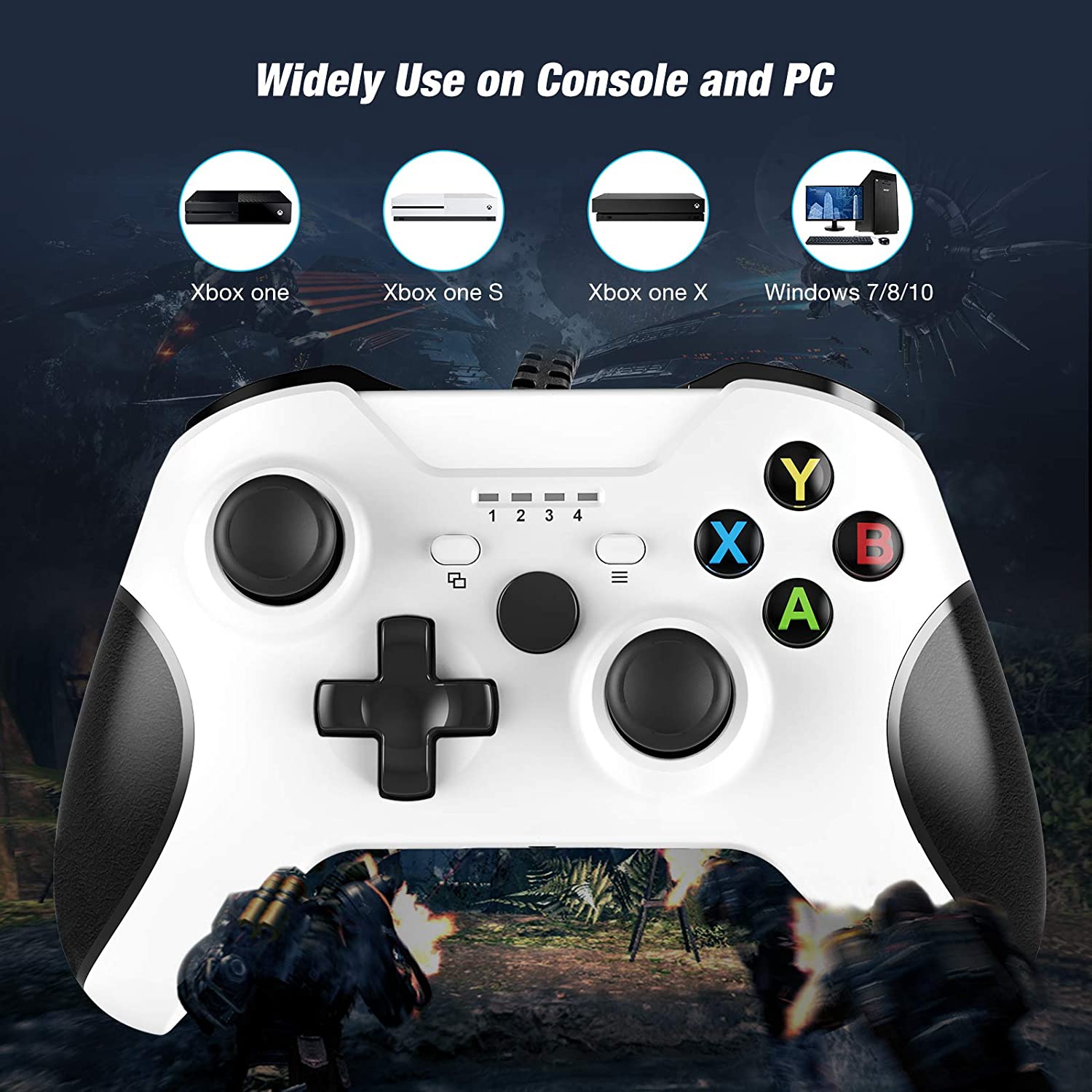 Xbox One Controller,Wired Xbox Controller with Headphone Jack for Xbox Series S Xbox Series X Xbox One/S/X and Microsoft PC Windows 7. 10