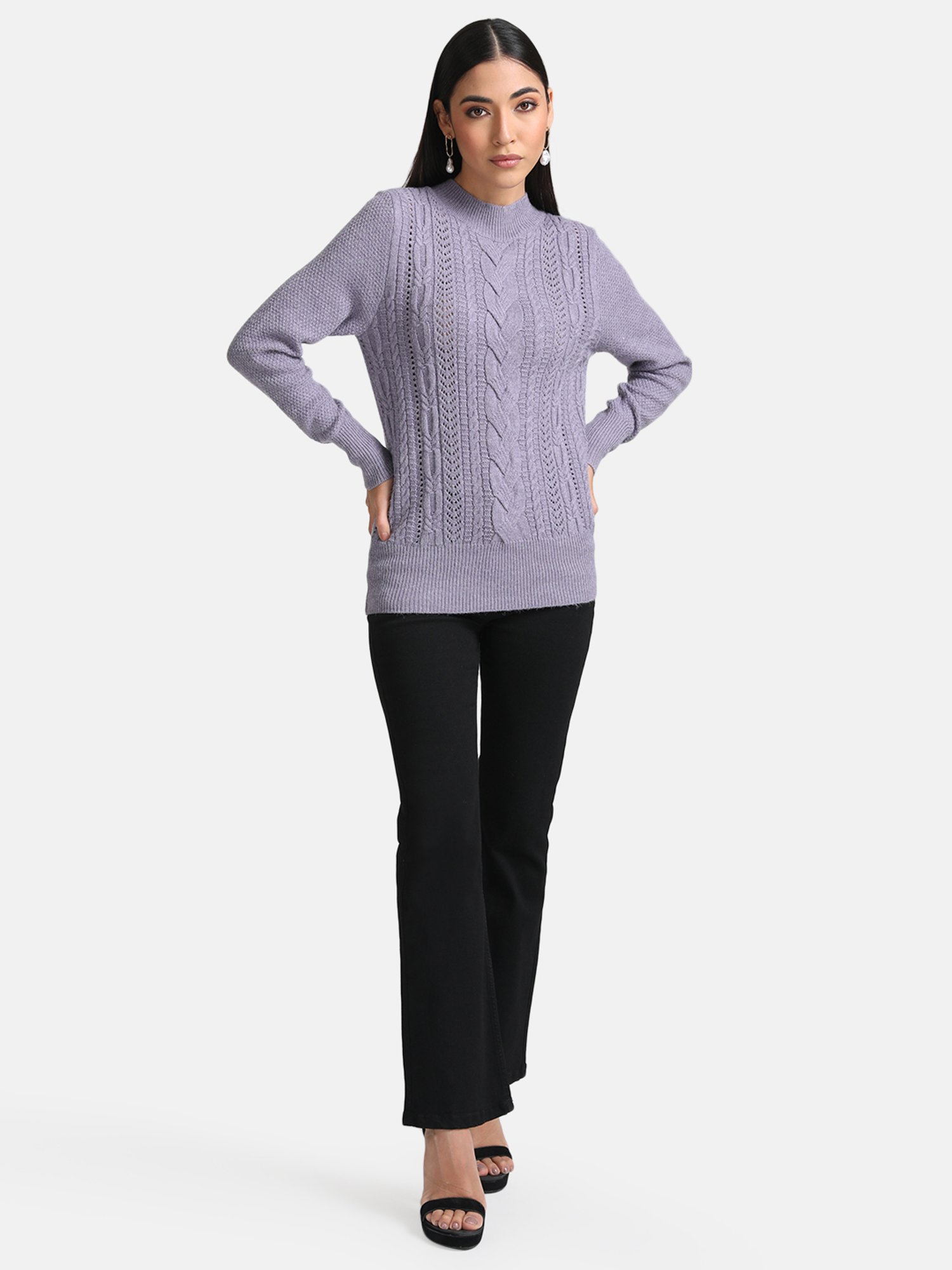 Kazo Cable Knit Turtle Neck Pullover