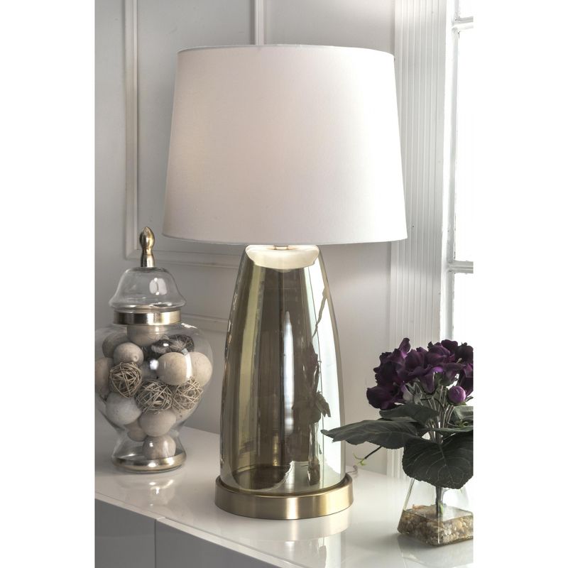nuLOOM Fresno 28" Glass Table Lamp Lighting - Gold 28" H x 15" W x 15" D