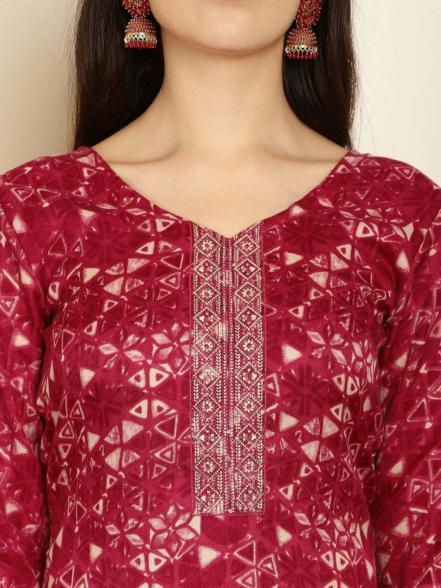 Stylee LIFESTYLE Pink Printed Unstitched Dress Material