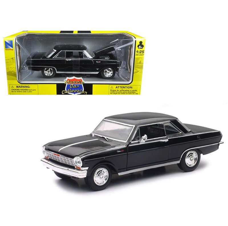 1964 Chevrolet Nova SS Black "Muscle Car Collection" 1/25 Diecast Model Car by New Ray