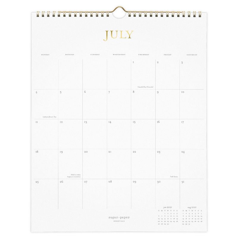 2021-22 Academic Wall Calendar 12" x 15" Vertical - Sugar Paper™
