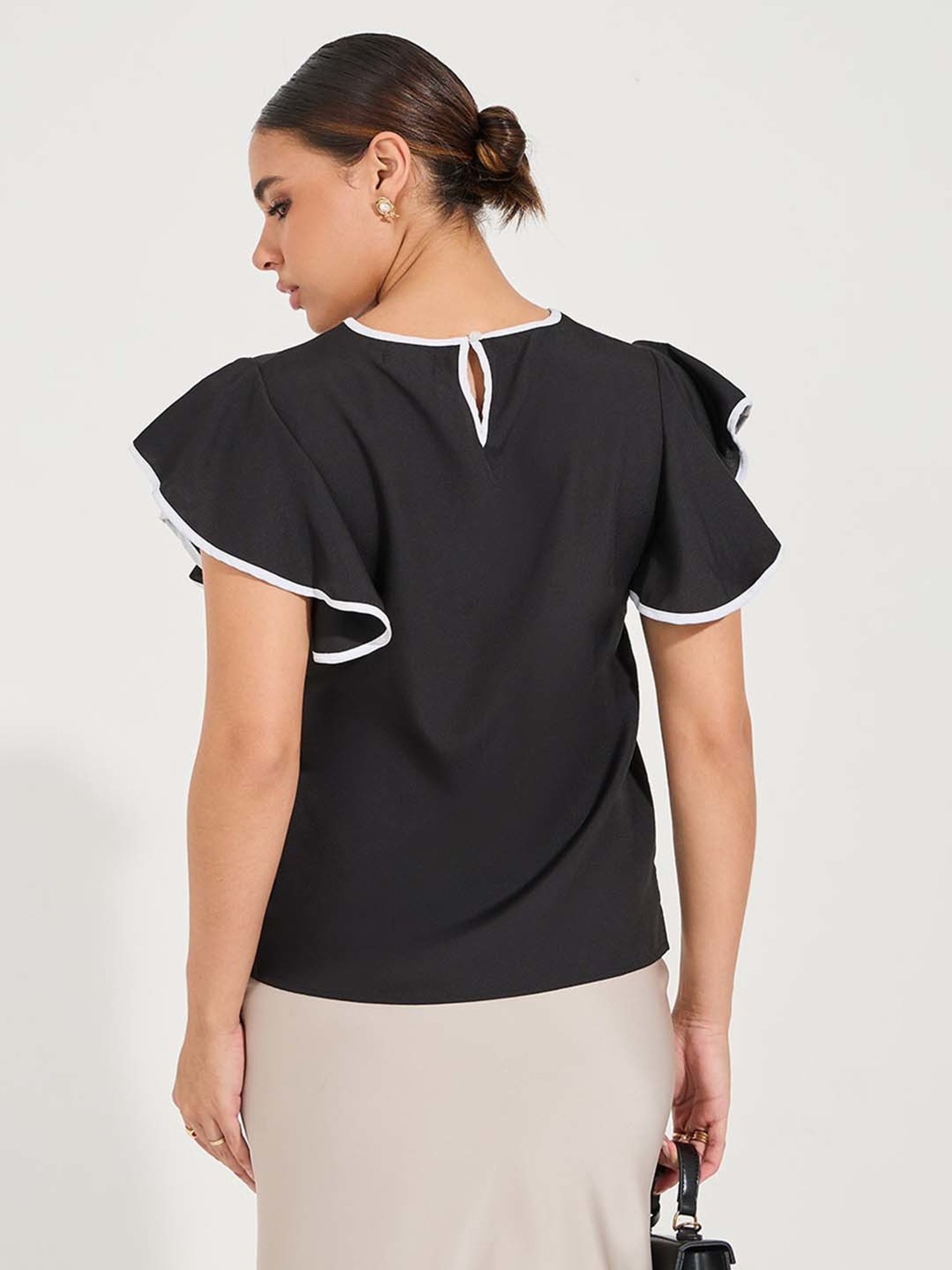 Styli Black Regular Fit Top