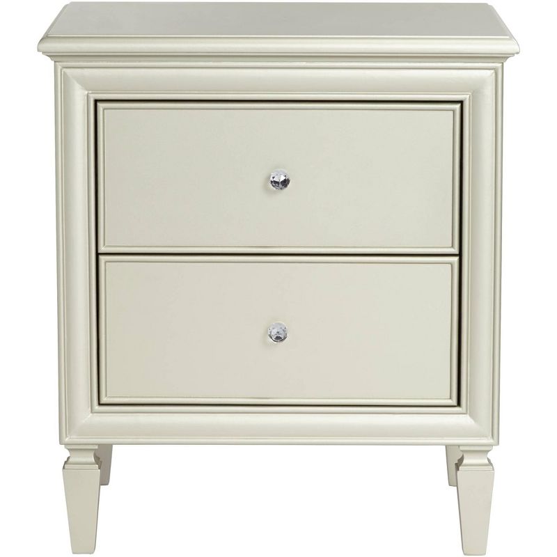 55 Downing Street Alina 2-Drawer Champagne Silver Side Table