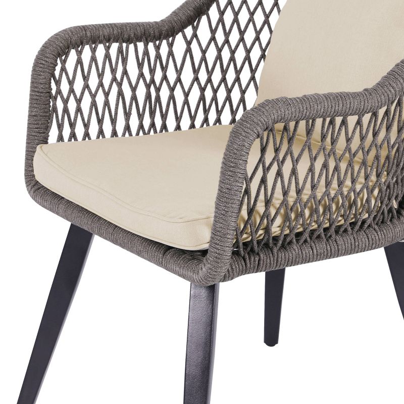 3pc Steel Patio Bistro Set Brown/Tan - Nuu Garden