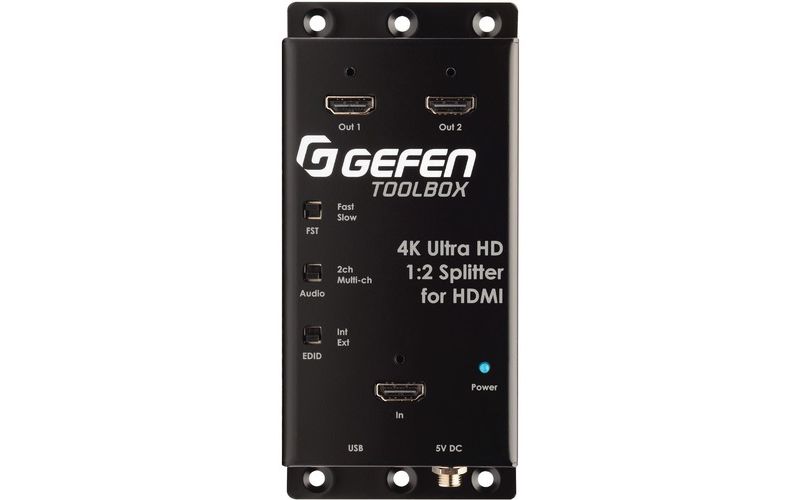 Gefen 4K Ultra HD 1:2 Splitter for HDMI (GTB-HD4K2K-142C-BLK) - 4096 x 2160 - 300 MHzMaximum Video Bandwidth - HDMI In - HDMI Out - USB