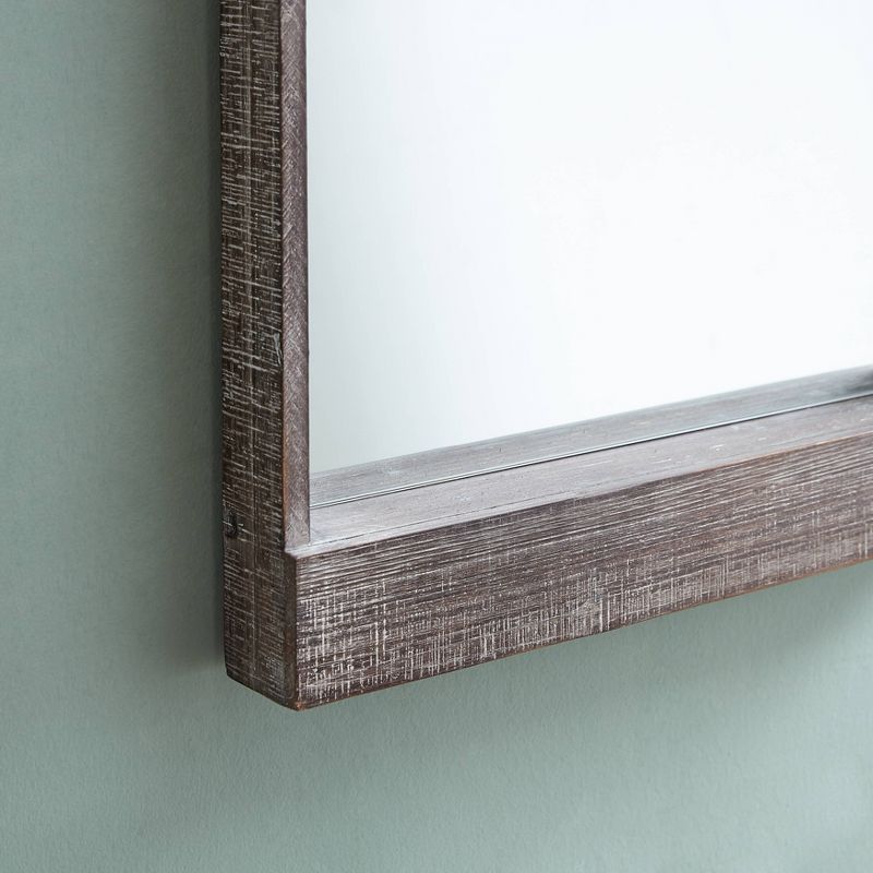 32" x 20" Rectangular Wall Mirror Distressed Wood Gray - Danya B.