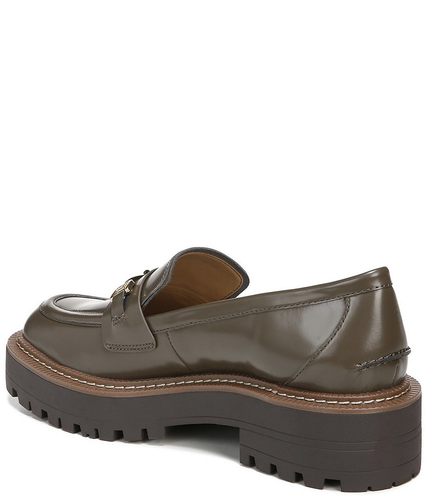 Sam Edelman Laurs Leather Bit Buckle Lug Sole Loafers